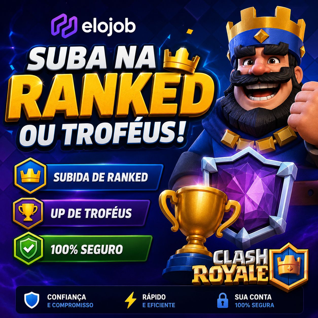 UPO CONTAS NO CLASH ROYALE / TROFÉUS E LIGAS