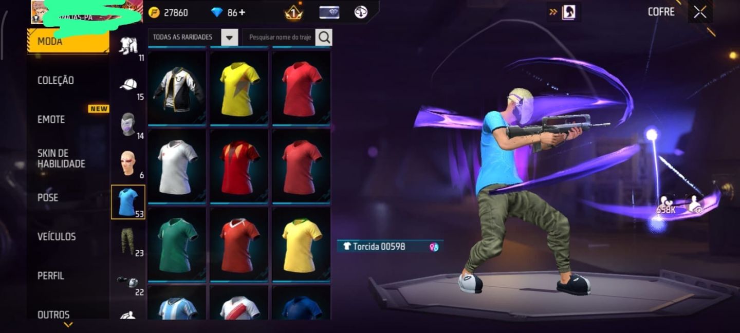Conta ff básica com melhor skin