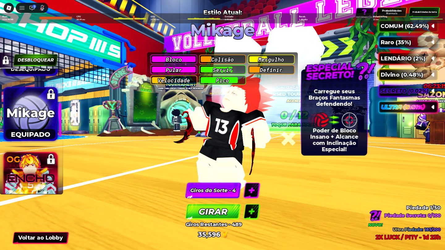 Conta com 1ultra e 6 secretos voleiboll legends/haikyu legends