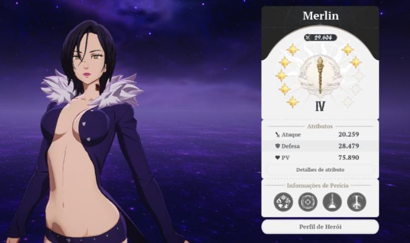 Conta de the seven deadly sins mutio forte,personagens c7 e c9 servidor américa