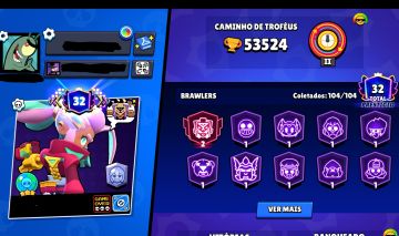 Conta de Brawl cheia de skis e com 104 brawlers + conta de Clash Royale upada