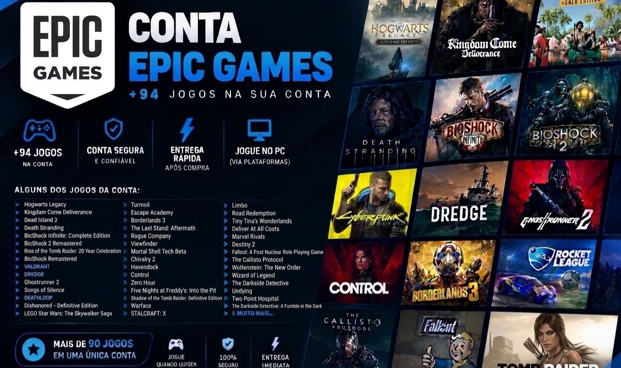 Conta Epic Games Cheia de Jogos Aaa