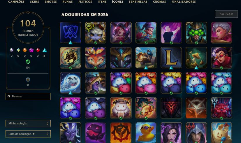 Conta mestre lol / 2 skins ultimate / level 88 / 65 skins