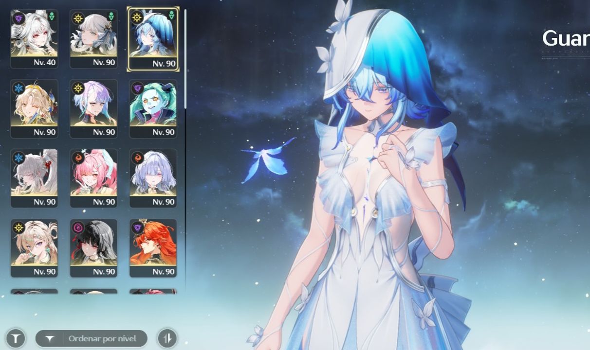 CONTA WUTHERING WAVES COM VÁRIOS PERSONAGENS/ LV80 DE CONTA/ +80% EXPLORADO