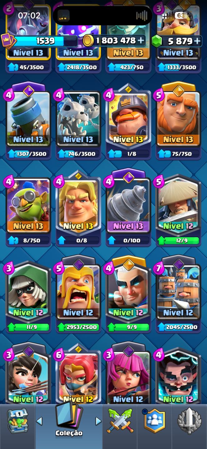 Conta Clash Royale UPADA 13.5k+ 4 decks full, aceito propostas