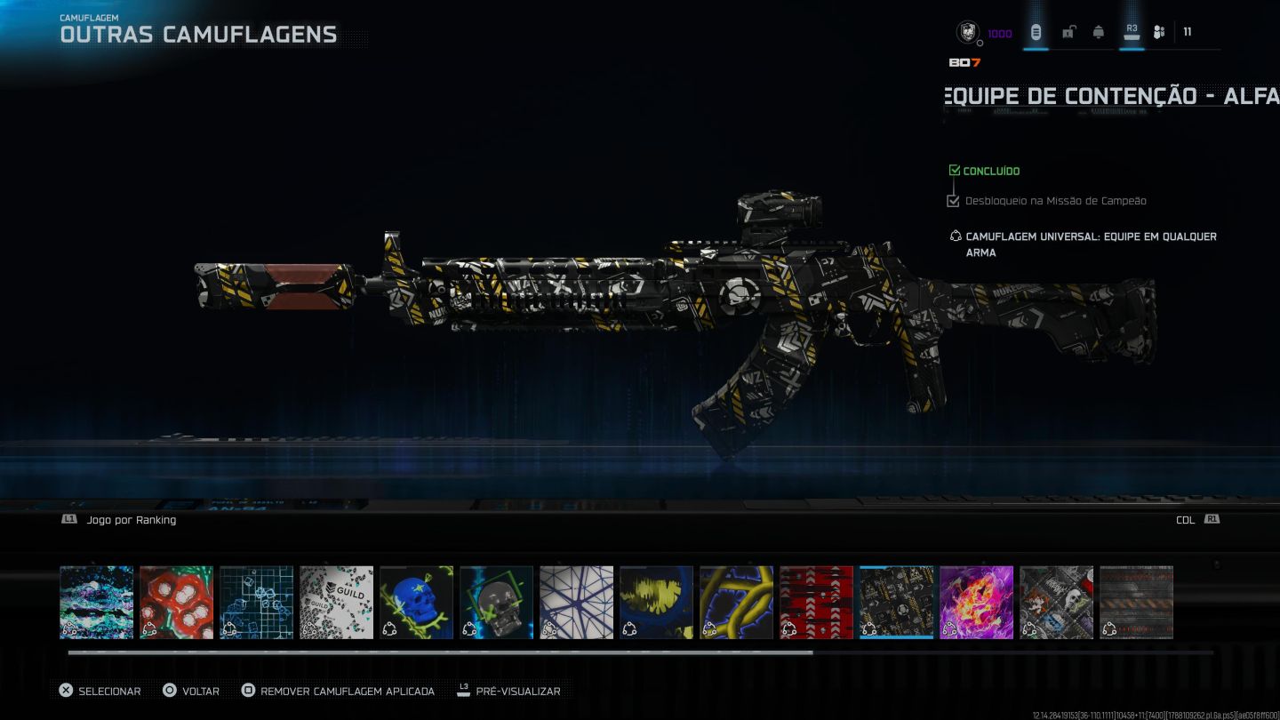 CONTA COM NUKE, IRIDESCENTE, 4 CAMU DE MAESTRIA E DIVERSOS OUTROS ITENS