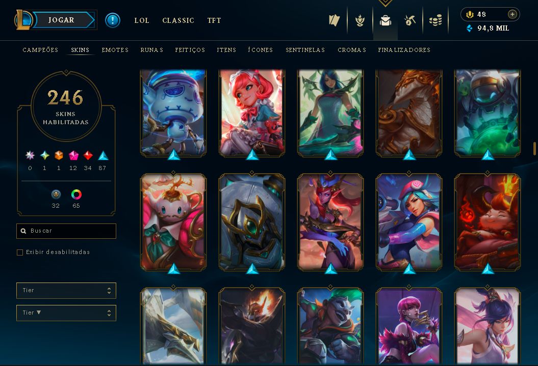 VENDENDO MINHA CONTA DO LEAGUE OF LEGENDS 185 SKINS COM SKIN DO VIEGO EXALTADA
