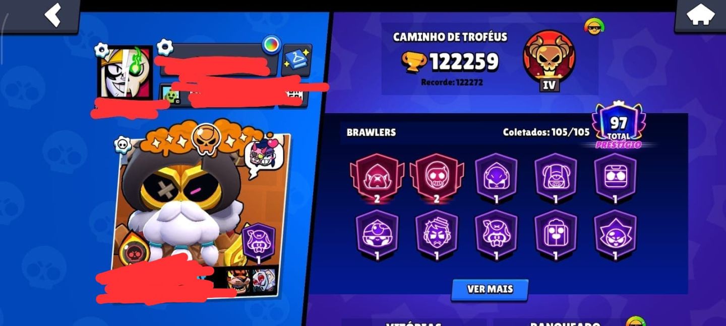 CONTA DO BRAWL STARS COM TODOS BRAWLERS NIVEL 11, COM 87 HIPERCARGAS