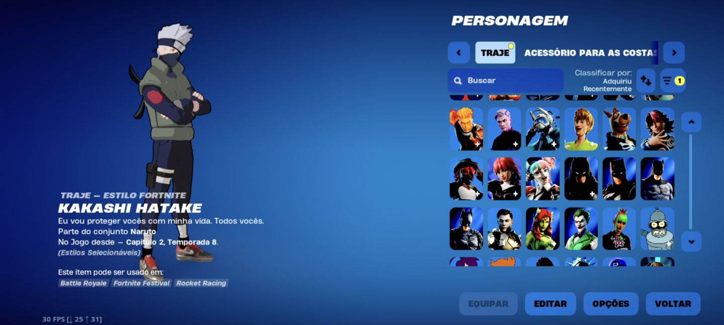 Vende se conta com várias skins raras