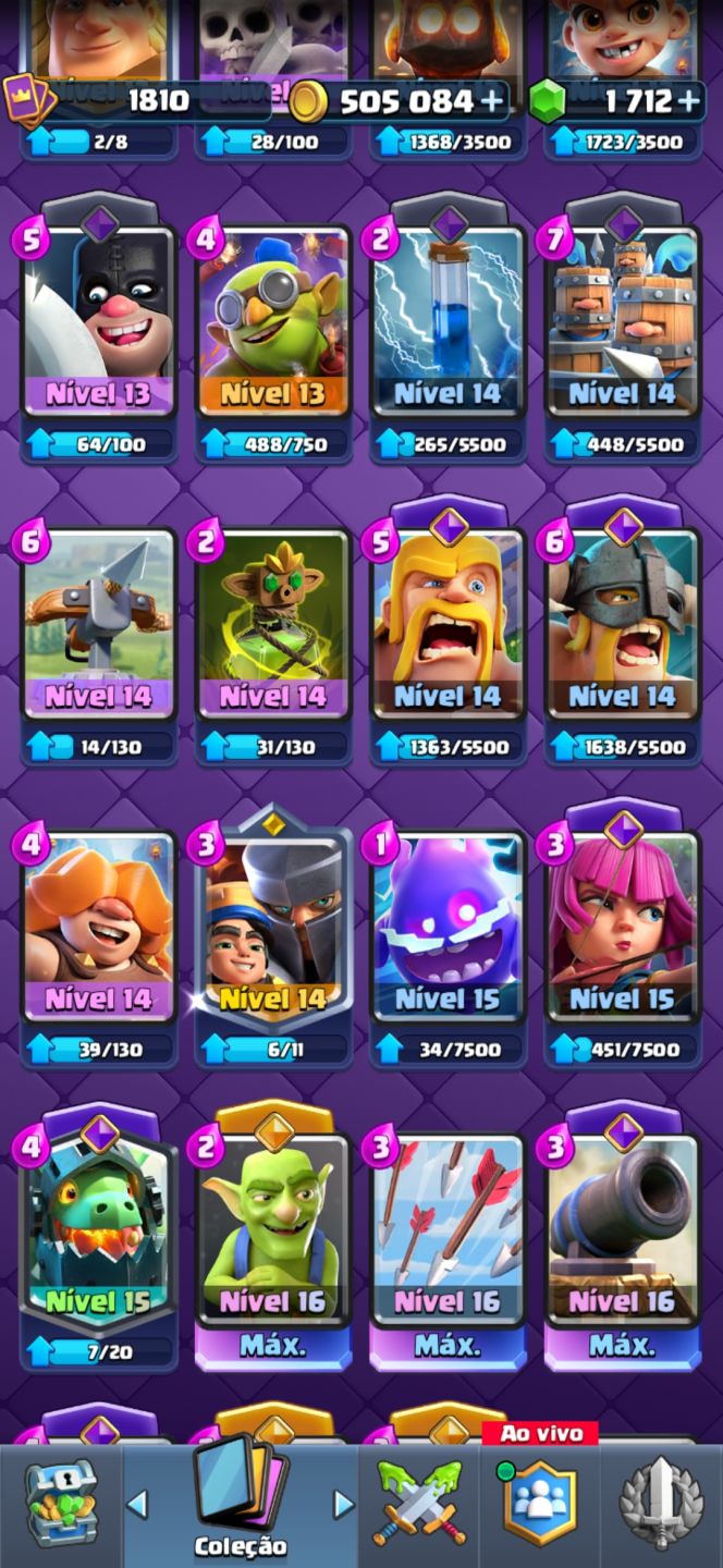 Conta clash royale full acesso lvl 1800+