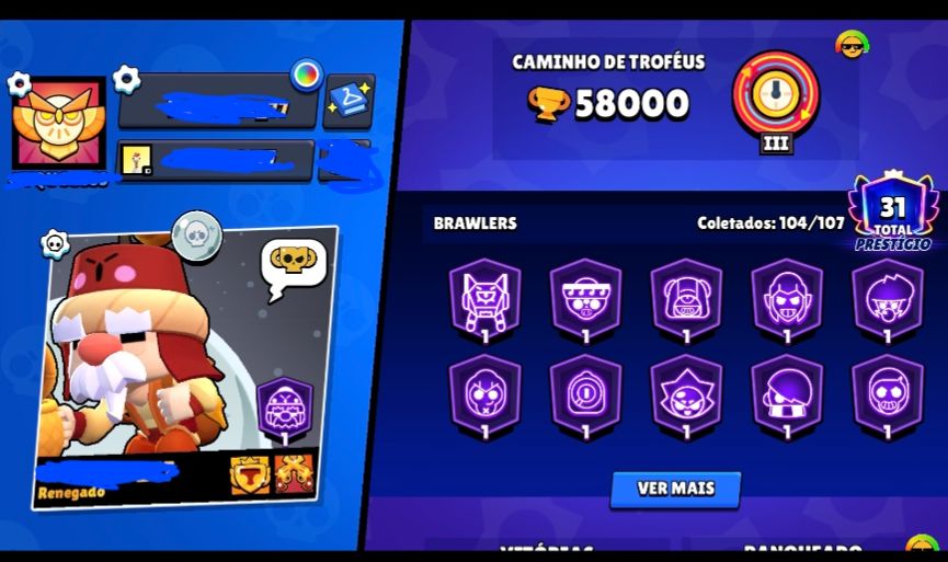 CONTA DE BRAWL STARS EXTREMAMENTE RARA