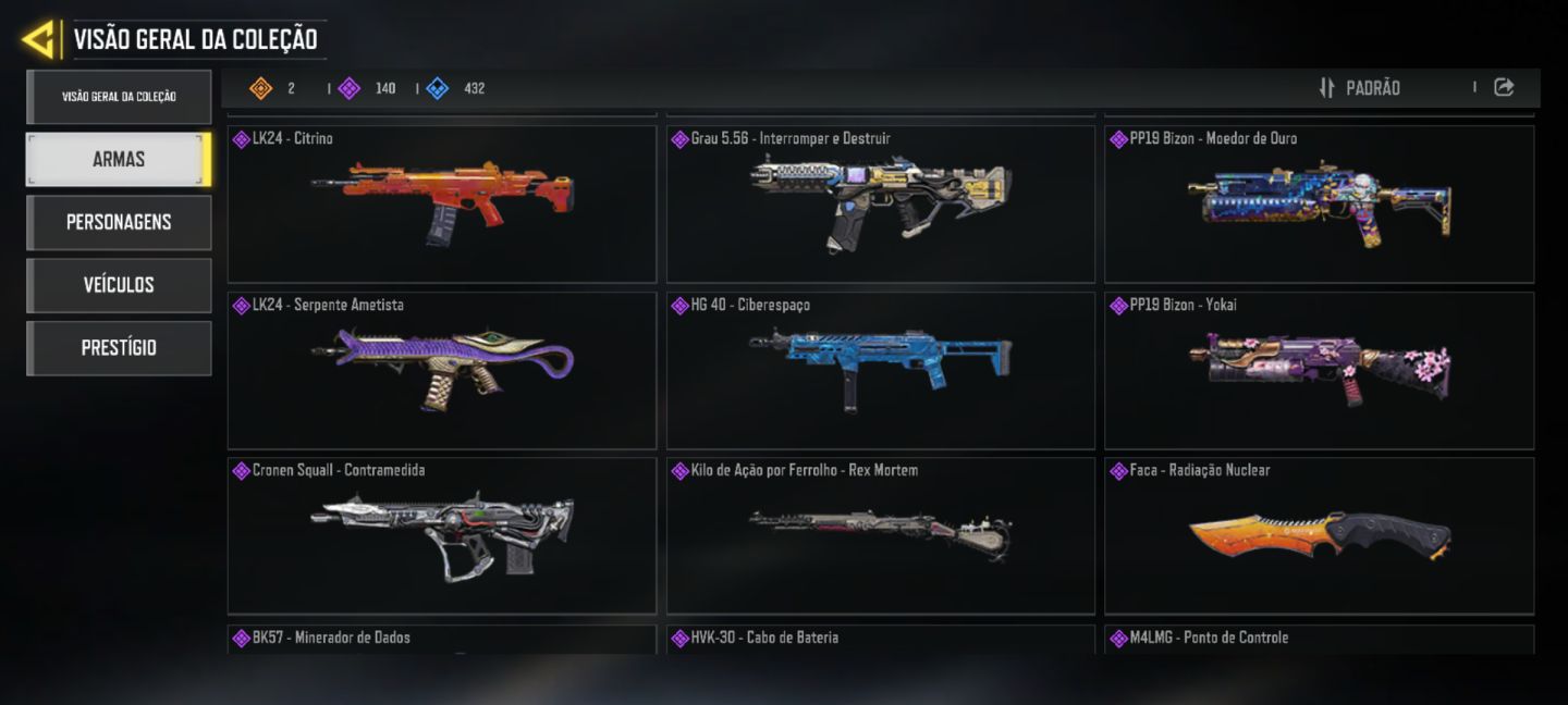 CONTA COD MOBILE +500 SKINS DE ARMA