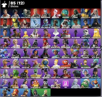 Conta FORTNITE 85 SKINS/SNOOP DOG/PERNA LONGA/GWNPOLL/MARTY MCFLY