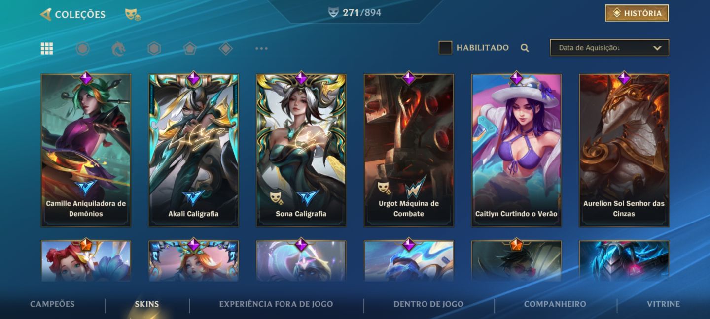 CONTA WILD RIFT NV 248, 271 SKINS (COM SKINS LIMITADAS), ÍCONES E ETCS