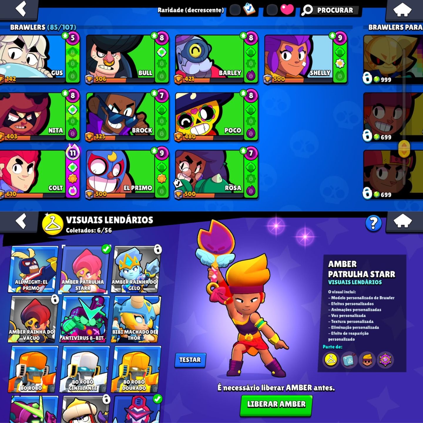 CONTA DE BRAWL STARS | 29K DE TROFEUS | 85 BRAWLERS + KAZE