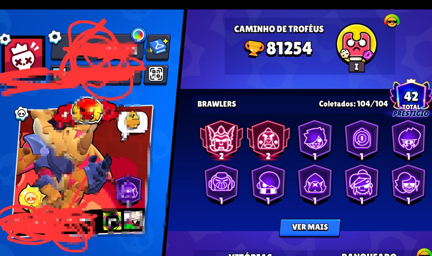 CONTA DE BS 2020! L2, 80K DE TROFÉUS + Clash AR20, 8y, + Clash Of Clans
