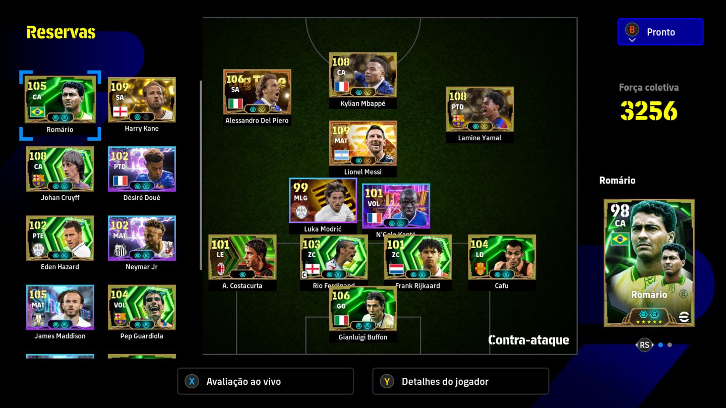 Conta Efootball Xbox/PC - Del Piero, Mbappé, Yamal, Romario, Messi, Kane e etc