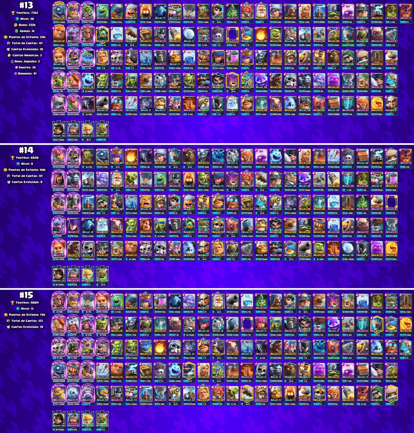 MELHOR VARIEDADE - IMAGENS + BRINDEs!! - CONTA CLASH ROYALE 1K-10K DE TROFEUS!