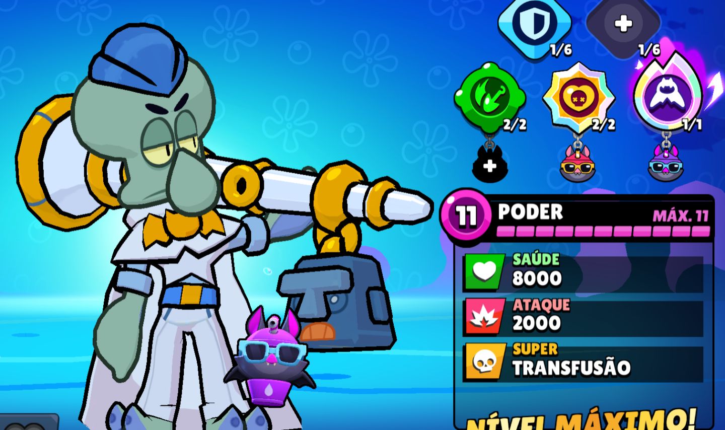 CONTA BRAWL STARS COM SKIN SHELLY ESTRELAR