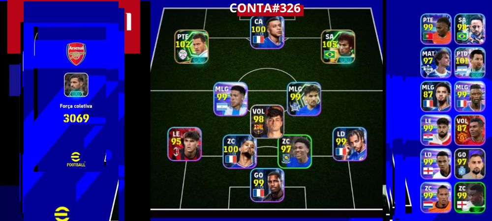 Contas Exclusivas de Efootball Mobile - Bigtimes, Épicos e Showtimes Incríveis