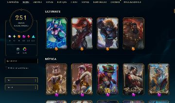 Conta LOL 251 Skin com gacha