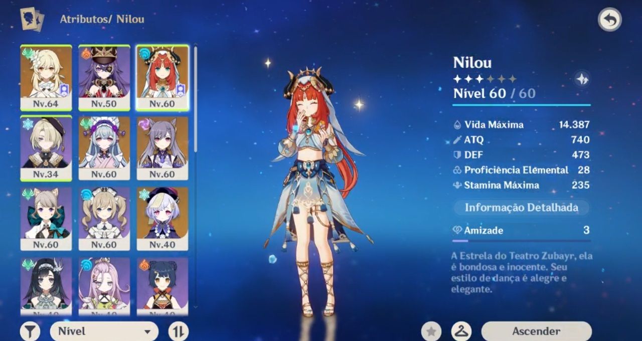 Conta Genshin impact + HSR com Nilou, Keqing E1, Yumemizuki e Evanescia!!