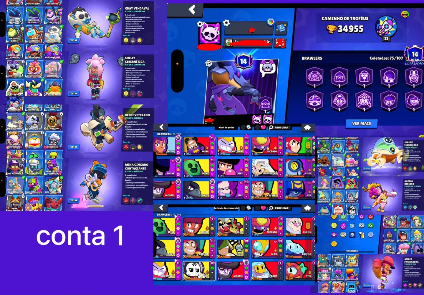 [CONTA DE BRAWL STARS] Mais Barato - AS MELHORES CONTAS - Antigas - Upadas