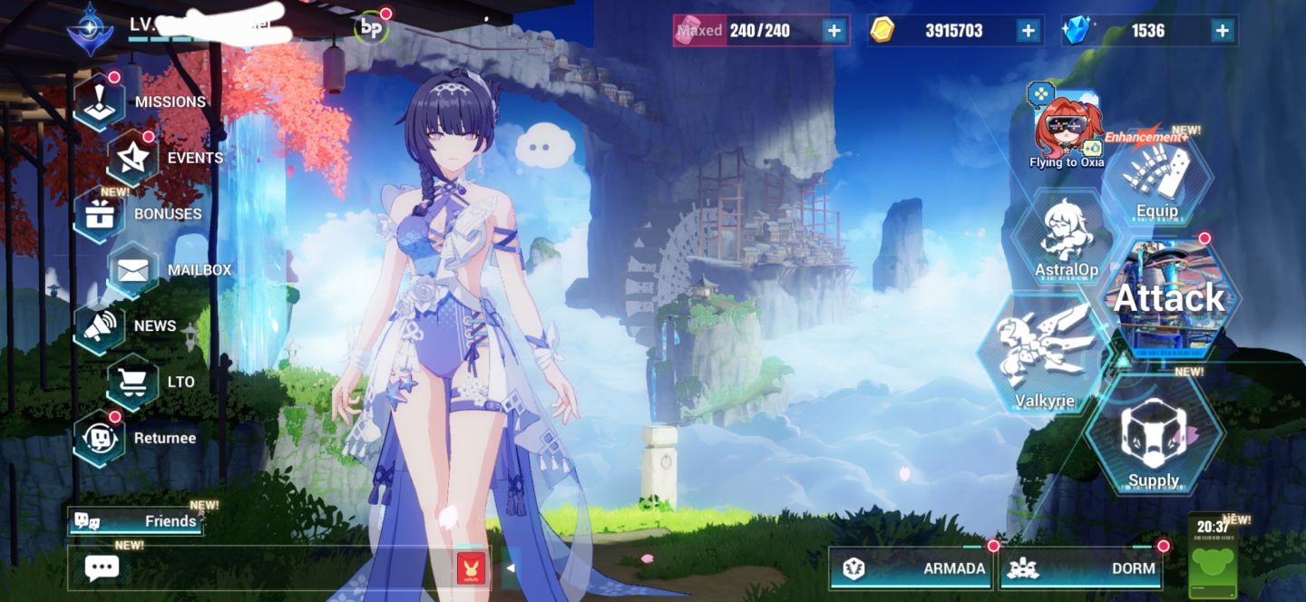 Conta honkai nível 83