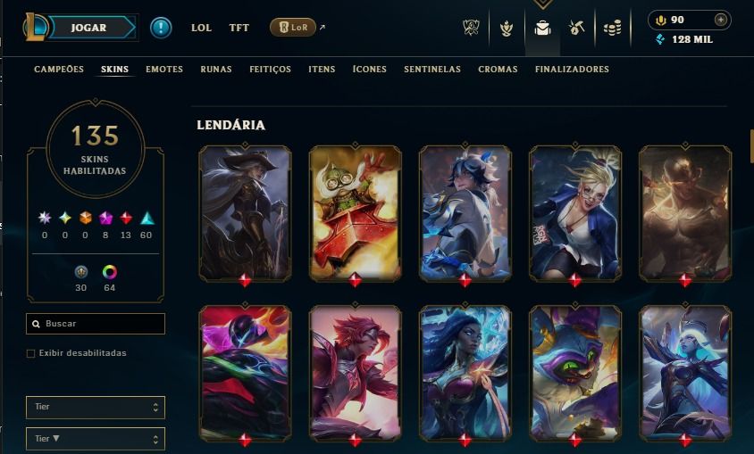 Conta Level 405 Corki Barão Vermelho 13 Lendárias 60epica 30 Legadas esmeralda 4