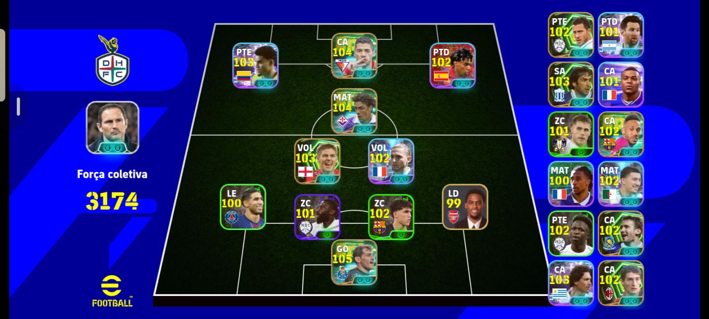 Conta Efootball com Suarez blitz curler