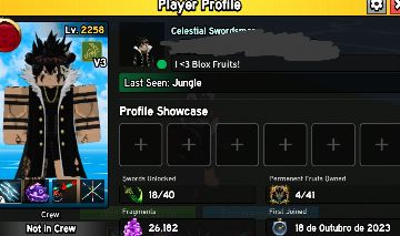 CONTA DE BLOX FRUIT DE NIVEL BAIXO