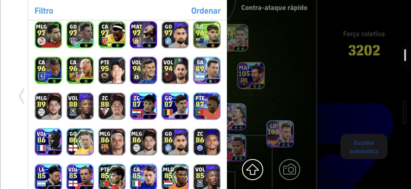 CONTA eFOOTBALL 3202 FC | MESSI 105 + ELENCO 102105 | CONTA MUITO FORTE