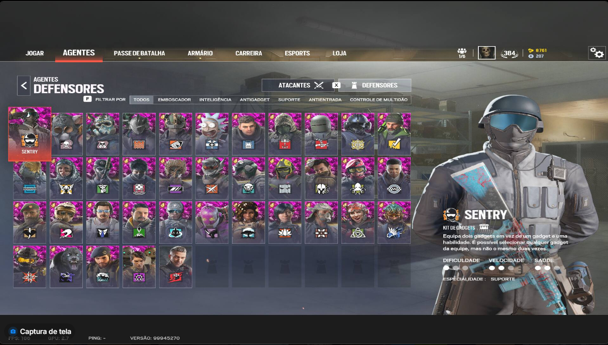Conta de R6 2016 com varias SKINS