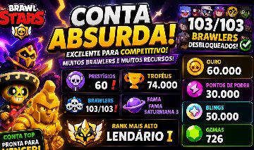 CONTA BRAWL STARS | GEMADA | COMPETITIVO