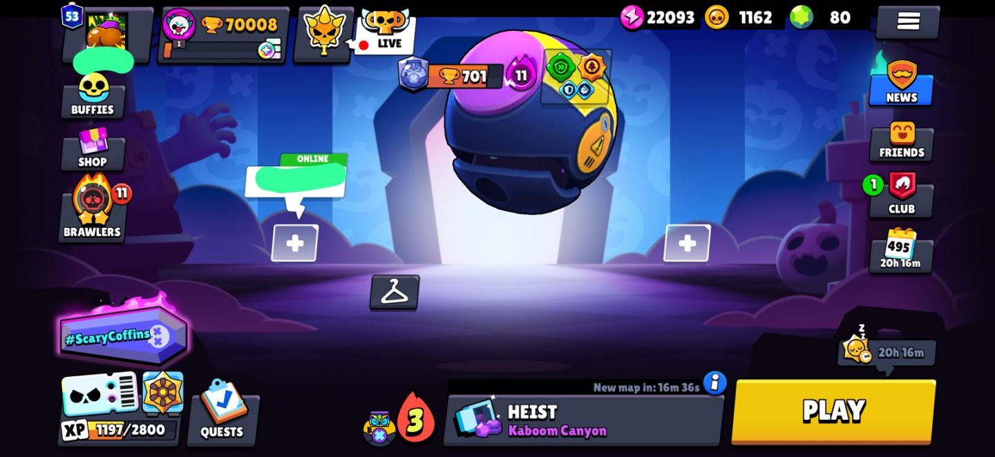 Conta Brawl Stars 2018 COM STAR SHELLY, 70000+ TROFEUS E 53 BRAWLERS PRESTIGE 1