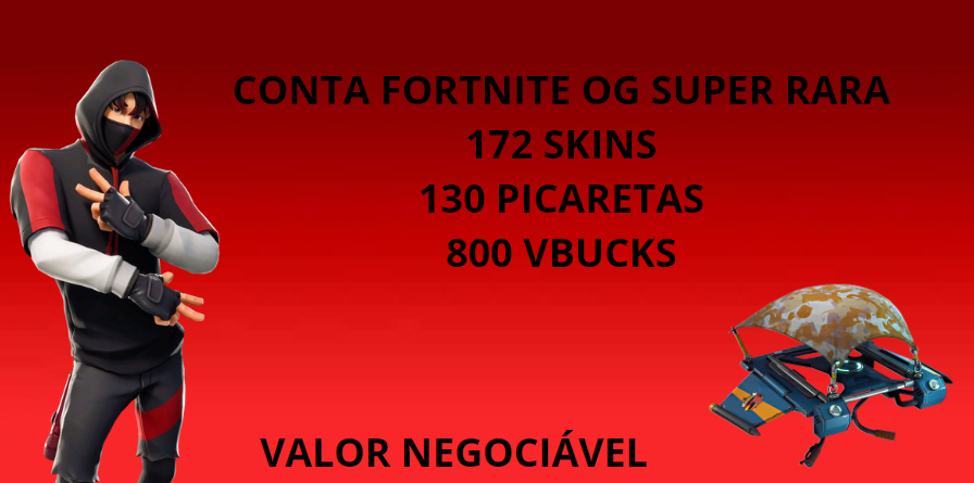 (VALOR NEGOCIAVEL) CONTA FORTNITE OG 150+ SKINS CONTA RARA