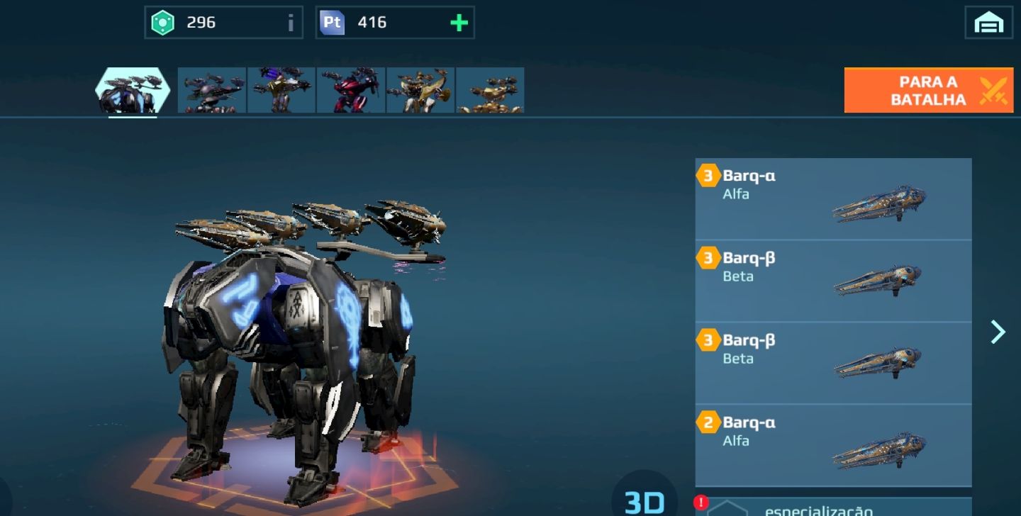 Conta war robots inicial