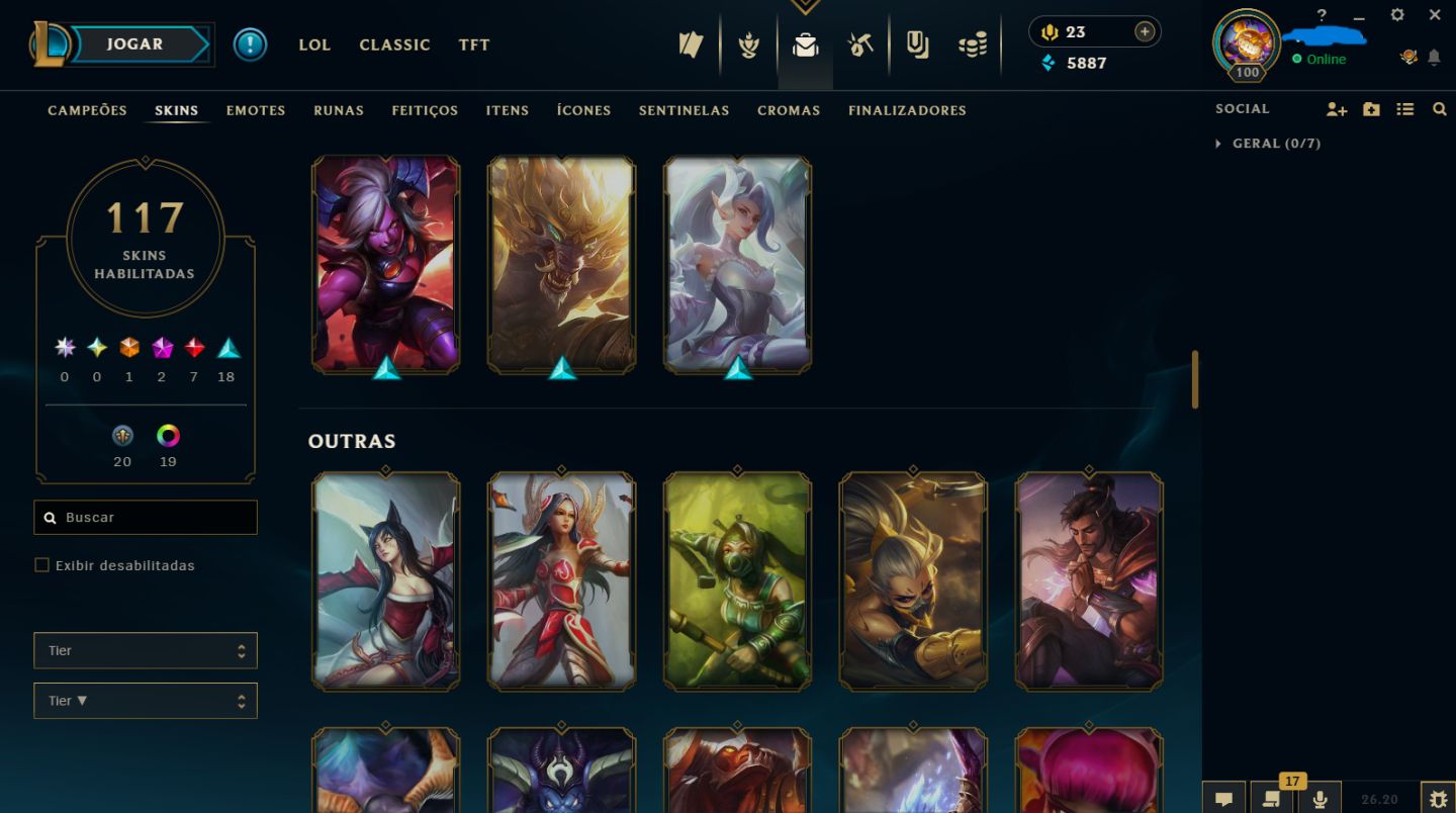 Conta rara de 2011 com kayle juiza e shaco pandemonio de prestigio