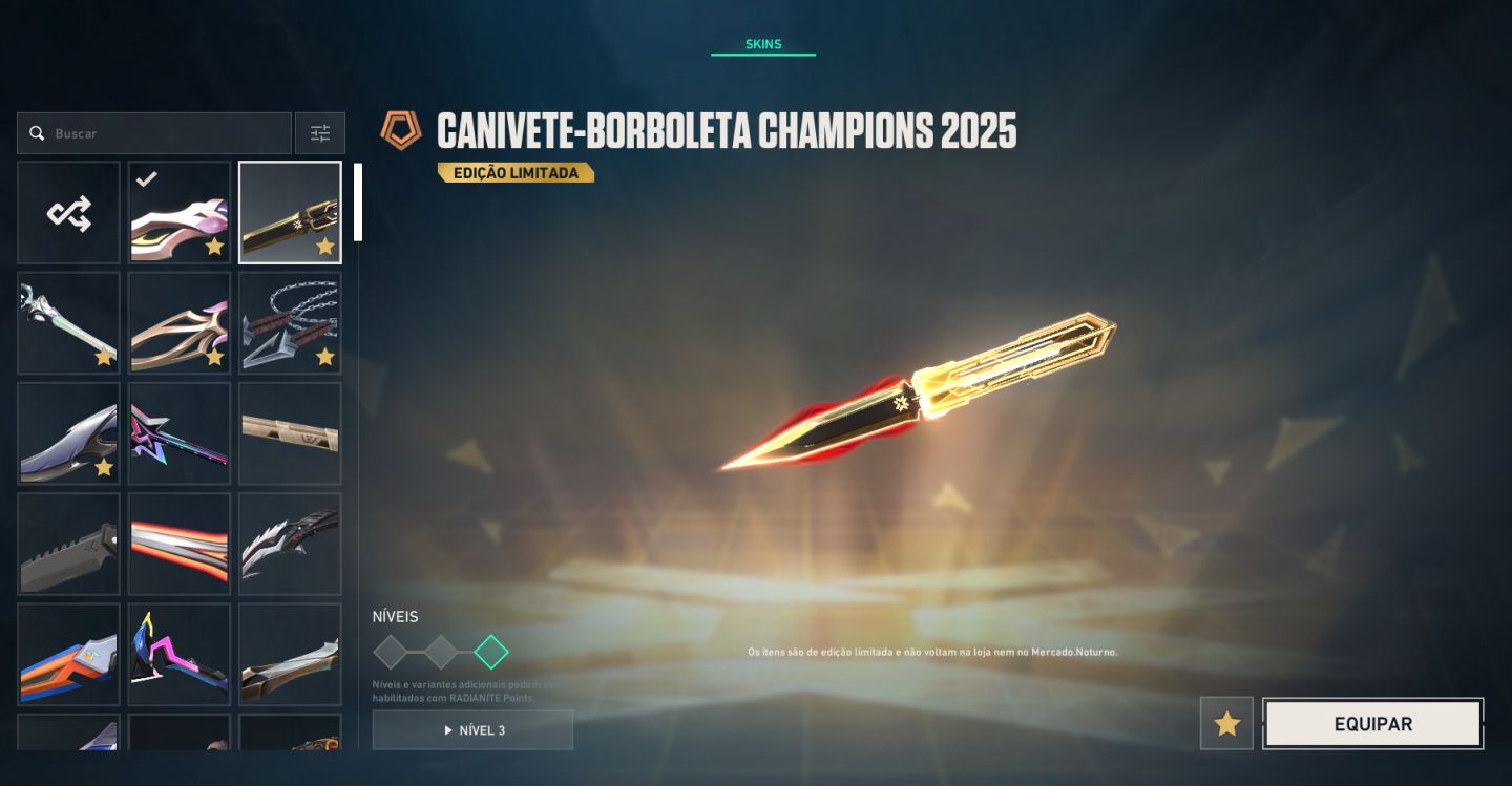 CONTA VALORANT VÁRIAS SKINS (CHAMPIONS 2025 e 2026, AERIS, FLORETÉREA E MT MAIS)