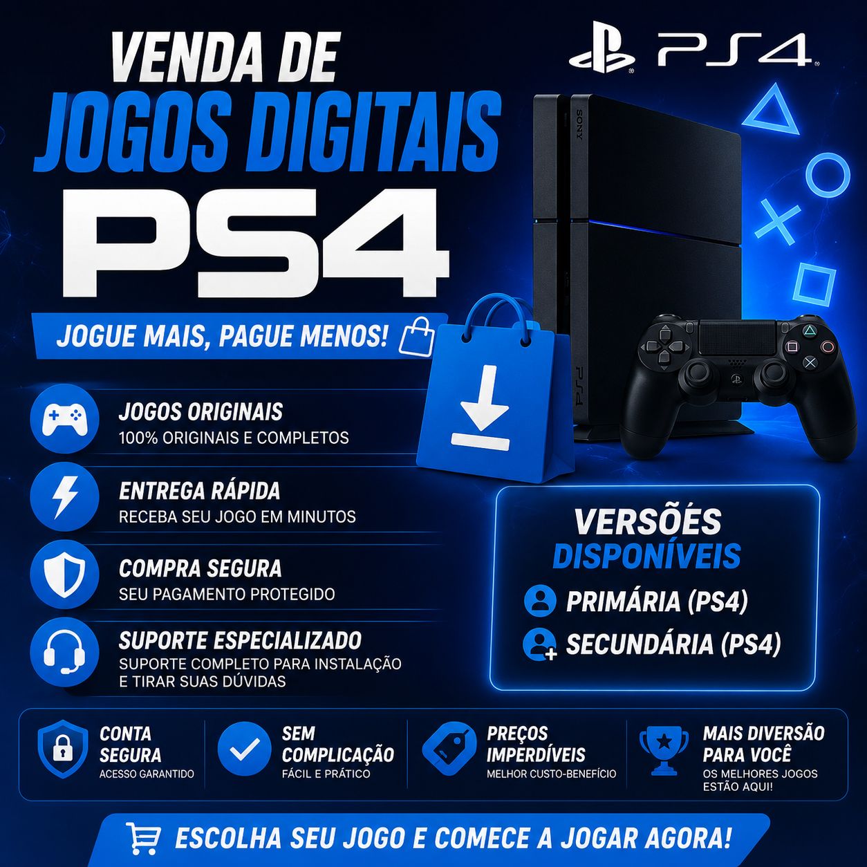 Conta Jogos primaria ou secundaria PS4