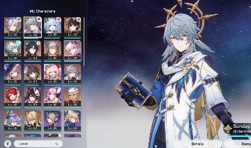 Conta HSR com vários personagens Evernight E1S1