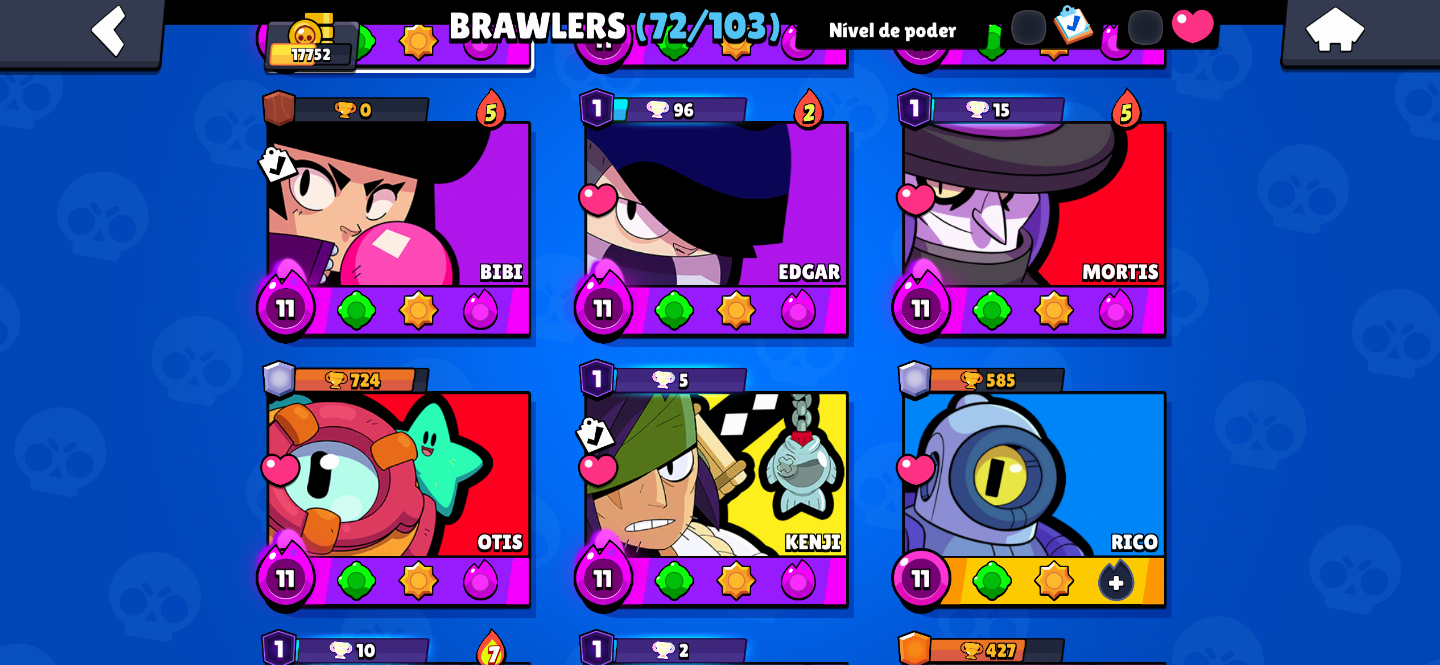 CONTA BRAWL STARS COM MUITOS BRAWLERS, SKINS, GEMAS, MOEDAS E BLINGS