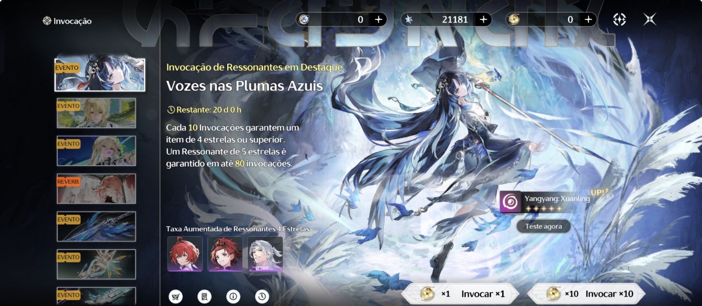 CONTA WUTHERING WAVES COM YANGYANG S2 + 20k ASTRITES