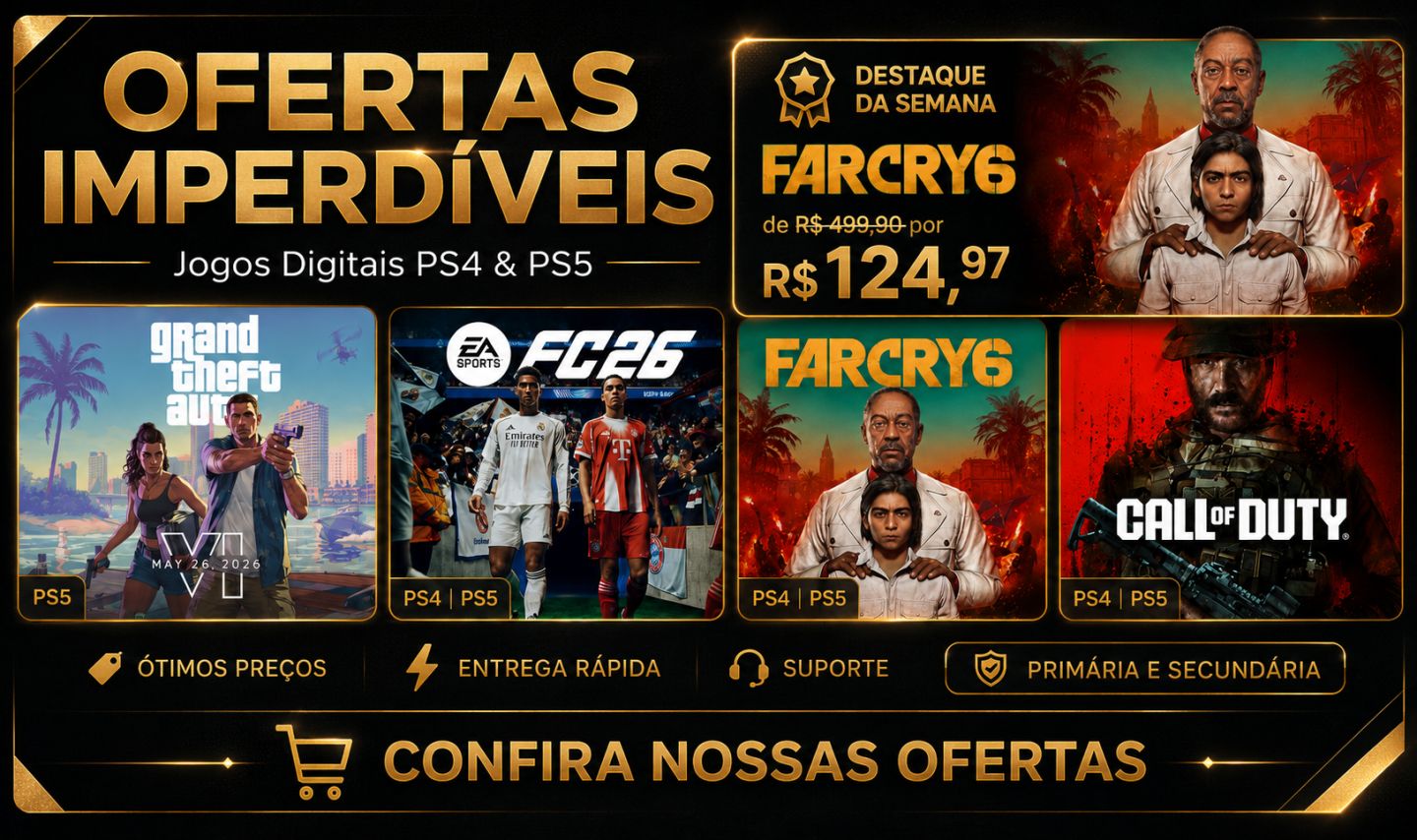 Jogos PS4 - PS5 Midia digitais TOP PREÇOS!