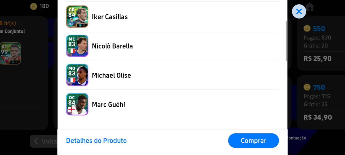 CONTA eFOOTBALL TIME COMPLETO 3100+