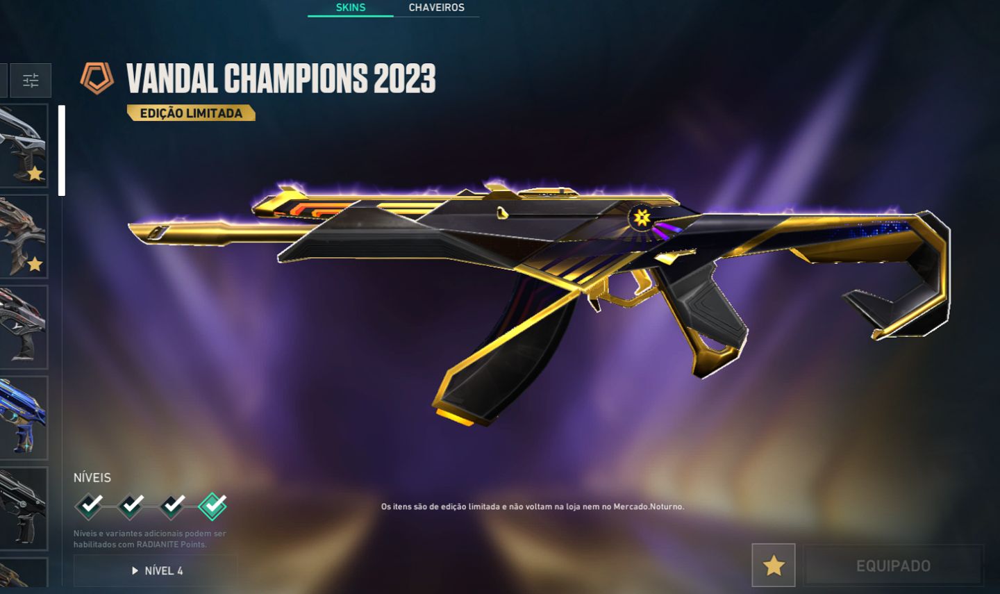 CONTA VALORANT ASC 1 VANDAL CHAMPIONS 23 E MUITO MAIS