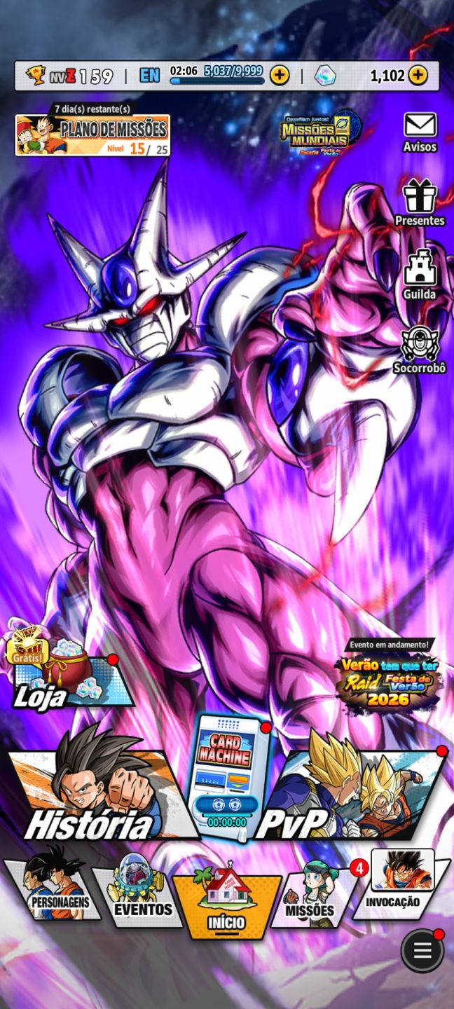 Conta de dragon ball legend com os novos personagens e outros