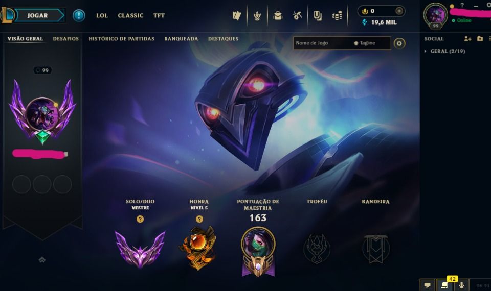 CONTA LOL MESTRE 4 PDL - NIVEL 99, 20K ESSENCIA AZUL | MMR alto |