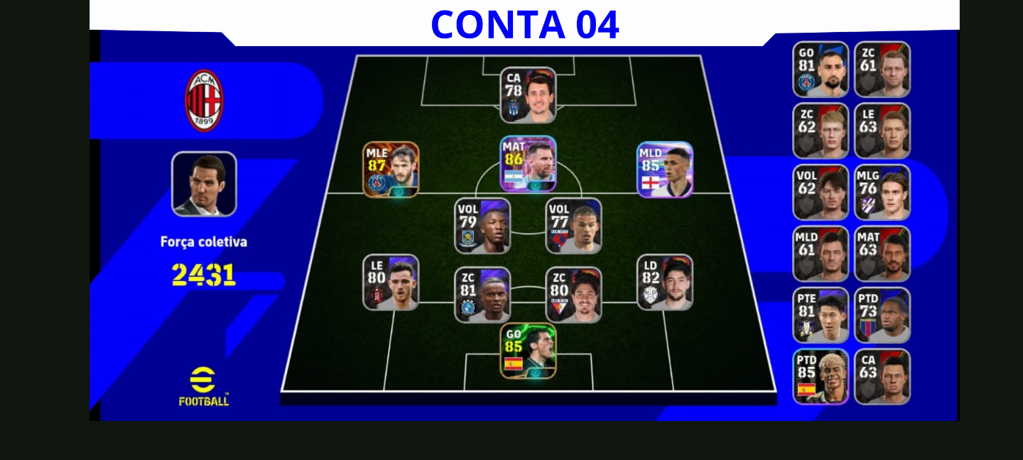 Contas Efootball Iniciais com Épicos/big Times Garantidos! Vol. 14