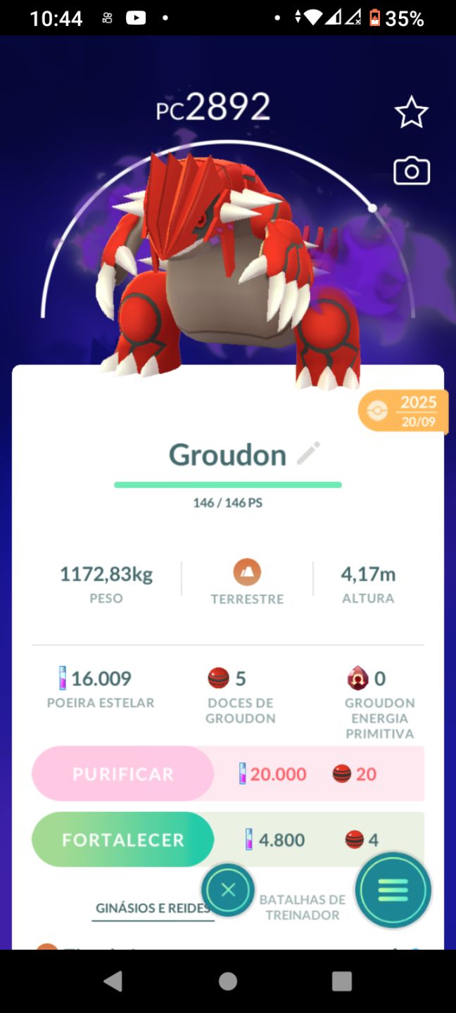 CONTA POKÉMON GO | LV 37 | 15 LENDÁRIOS | 10 SHYNIES